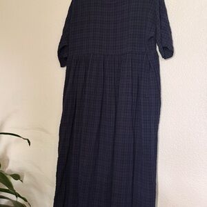 SHEIN Navy Plaid Maxi Dress